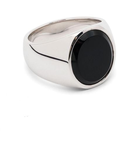 Tom Wood Oval polished onyx ring - Schwarz