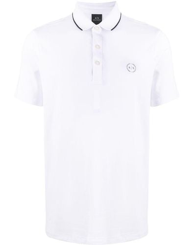 Armani Exchange Poloshirt mit Logo-Stickerei - Weiß