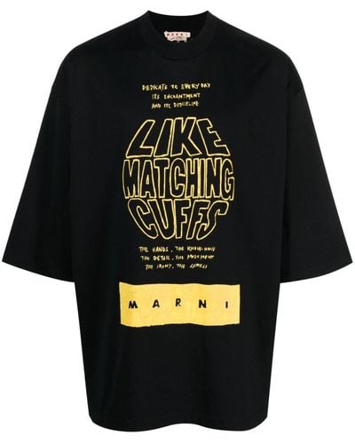 Marni T-shirt Met Print - Zwart