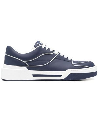 Dolce & Gabbana New Roma Leather Trainers - Blue