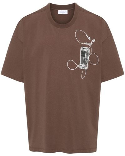 Off-White c/o Virgil Abloh T-shirt en coton à imprimé Arrow - Marron