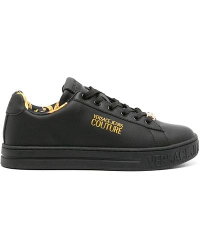 Versace Court 88 Leather Sneakers - Black