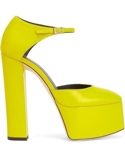 Giuseppe Zanotti Platform Square-toe Court Shoes - Yellow