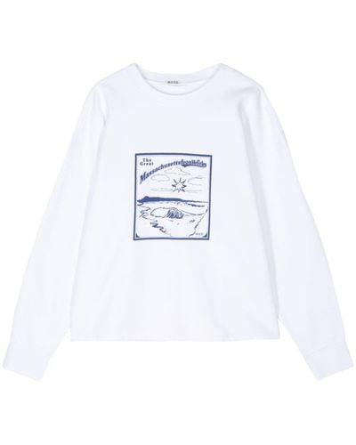Bode Sweatshirt mit grafischem Print - Weiß