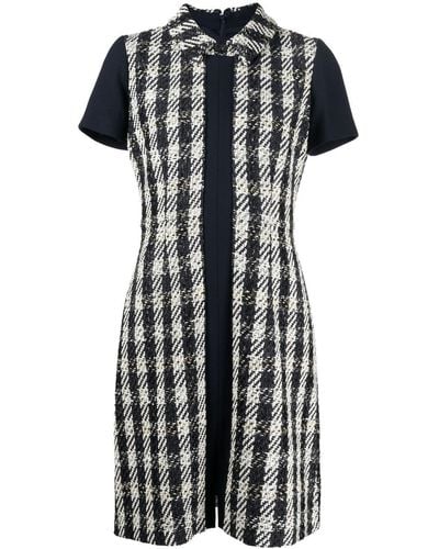 Paule Ka Check-print Midi Dress - Black