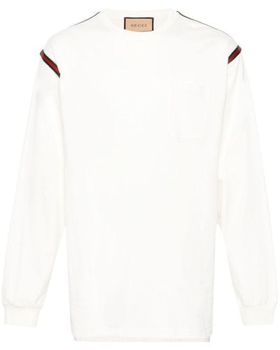 Gucci T-Shirt mit Webstreifen - Weiß