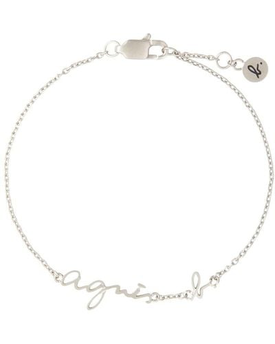 agnès b. Logo-plaque Chain Bracelet - White