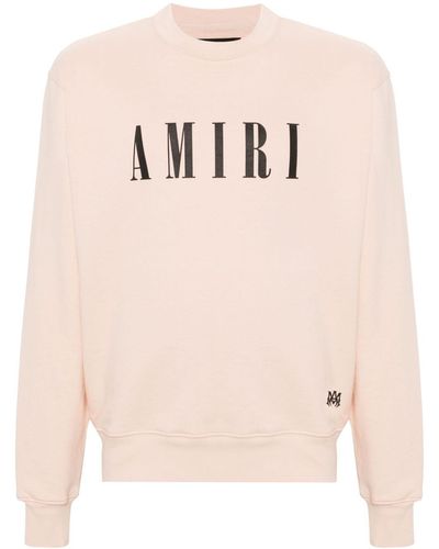Amiri T-shirt en coton à logo texturé - Rose