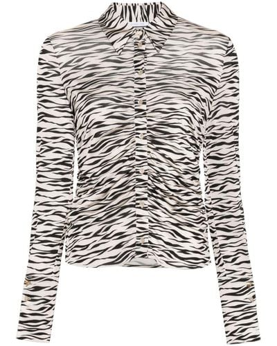 Patrizia Pepe Jerseyhemd mit Zebra-Print - Schwarz