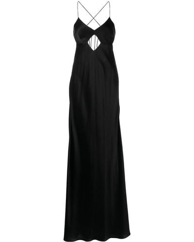 Michelle Mason Cut-out Detail Gown - Black