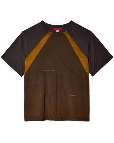 Eckhaus Latta Graphic-print Paneled T-shirt - Brown