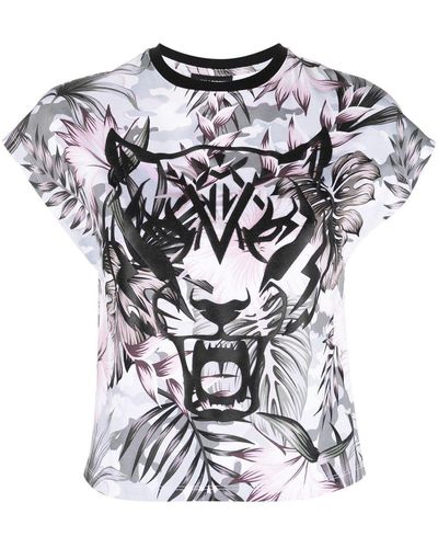 Philipp Plein Tiger-print Detail T-shirt - White