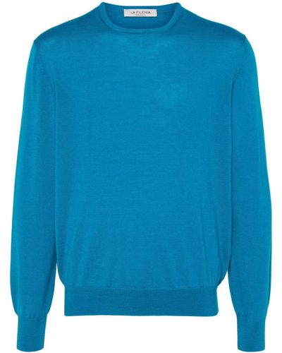 Fileria Crew-neck Wool Sweater - Blue