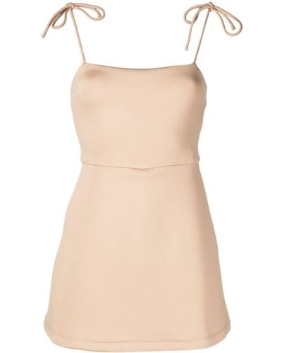 Cynthia Rowley Square-neck Sleeveless Mini Dress - Natural