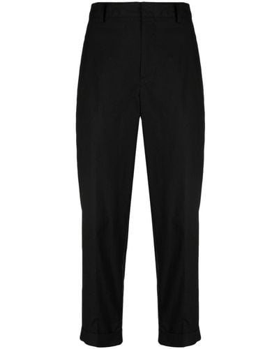 Yohji Yamamoto Pantalones capri de talle alto - Negro