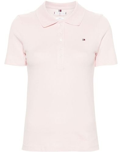 Tommy Hilfiger Flag-embroidered Polo Shirt - Pink