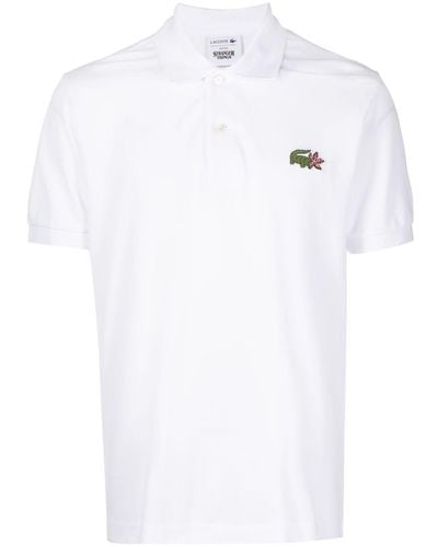 Lacoste X Netflix Logo-patch Cotton Polo Shirt - White