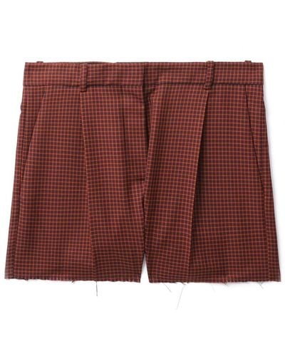 BOTTER Fine-checked Wool Shorts - Red
