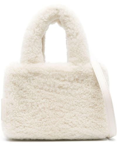 AMINA MUADDI Amini Giuly Shearling Tote Bag - Natural