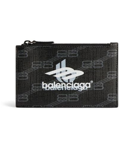 Balenciaga Monogram-pattern Zipped Wallet - Black