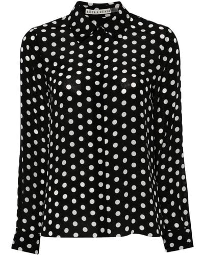 Alice + Olivia Willa Polka Dot-print Silk Shirt - Zwart