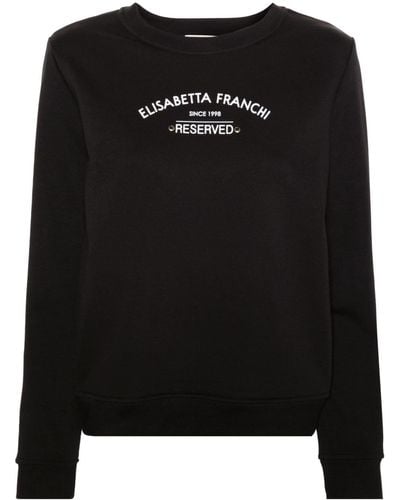 Elisabetta Franchi Sweater Met Logoprint - Zwart