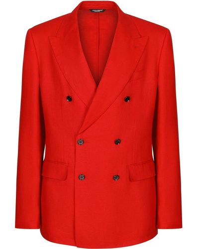 Dolce & Gabbana Chaqueta de traje con doble botonadura - Rojo