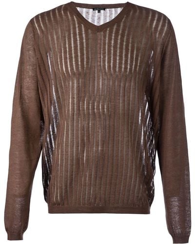 Ann Demeulemeester Rib Knit Sweater - Brown