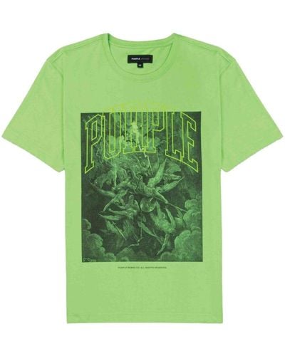 Purple Brand Fight-print Cotton T-shirt - Green