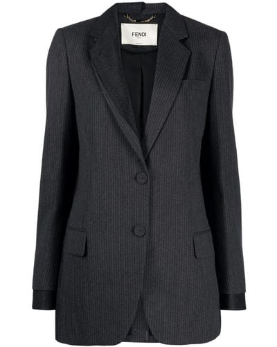 Fendi Blazer mit Nadelstreifenmuster - Schwarz