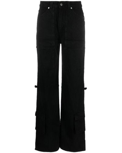 Haikure Wide-leg Cotton Cargo Jeans - Black