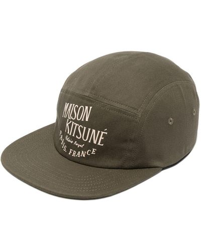 Maison Kitsuné Logo-print Cotton Cap - Green