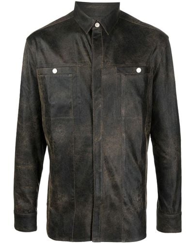 MISBHV Long-sleeve Faux-leather Shirt - Black