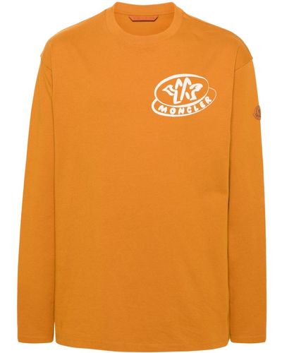 Moncler Logo-print Cotton Sweatshirt - Orange