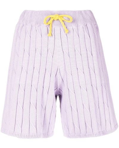 Joshua Sanders Cable-knit Drawstring Shorts - Purple