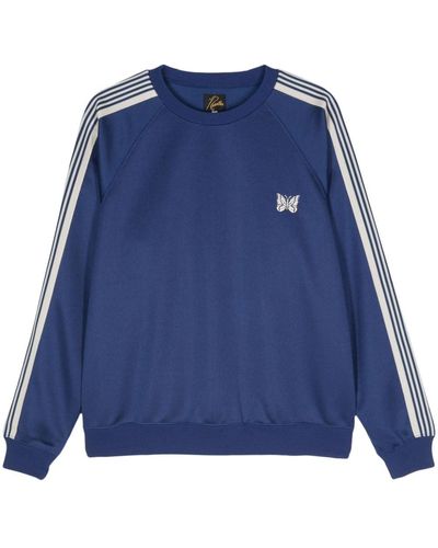 Needles Track Logo-embroidered Sweatshirt - Blauw