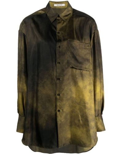 Gauchère Abstract-print Button-up Shirt - Green