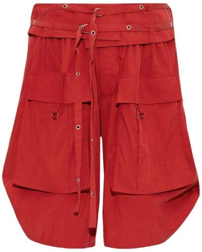 Isabel Marant Heidi Low-rise Belted Shorts - Red