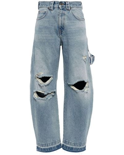 DARKPARK Ripped Wide-leg Jeans - Blue