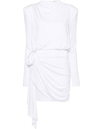 Magda Butrym Floral-appliqué draped midi dress - Weiß