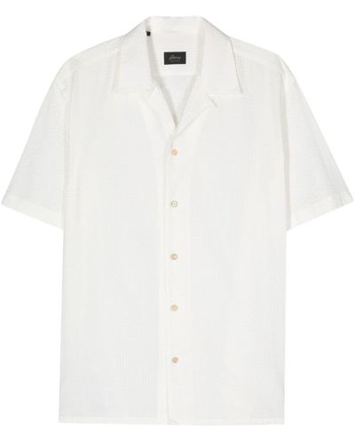 Brioni Seersucker-Hemd aus Baumwolle - Weiß