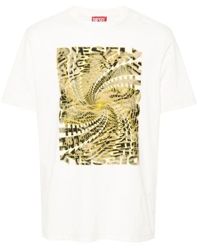 DIESEL T-just-n12 Cotton T-shirt - Metallic