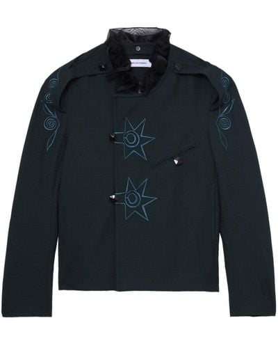 Kiko Kostadinov Nesebur Embroidered Wool Jacket - Blue