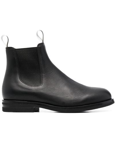 SCAROSSO William Iii Leather Chelsea Boots - Black