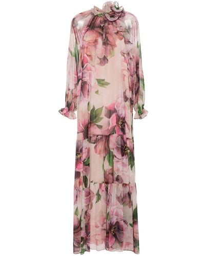 Nissa Floral-print Maxi Dress - Pink