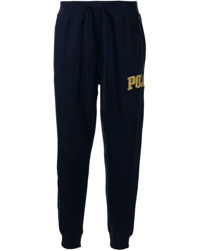 Polo Ralph Lauren Pantalon de jogging droit à patch logo - Bleu