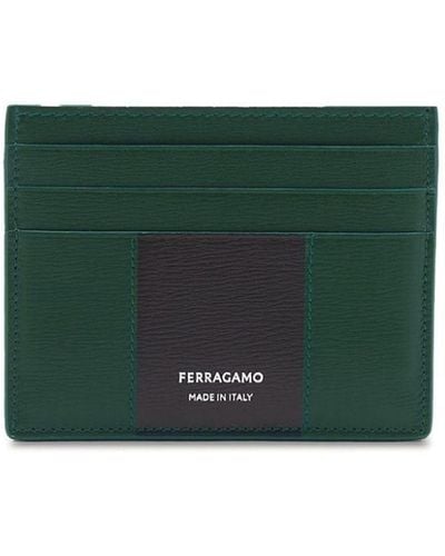 Ferragamo Logo-print Leather Cardholder - Green
