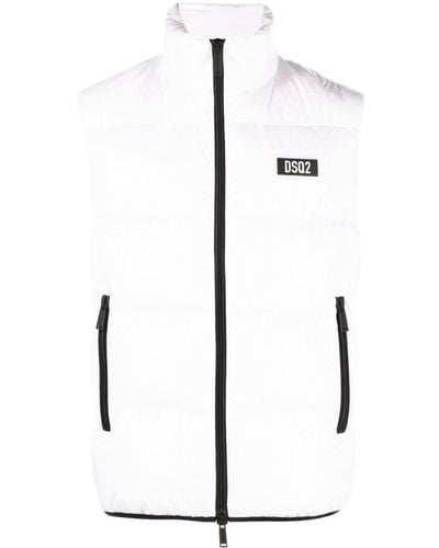 DSquared² Logo-print Quilted Gilet - White