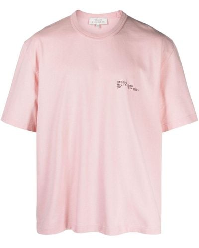Studio Nicholson Katoenen T-shirt - Roze