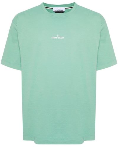 Stone Island T-Shirt mit Logo-Print - Grün